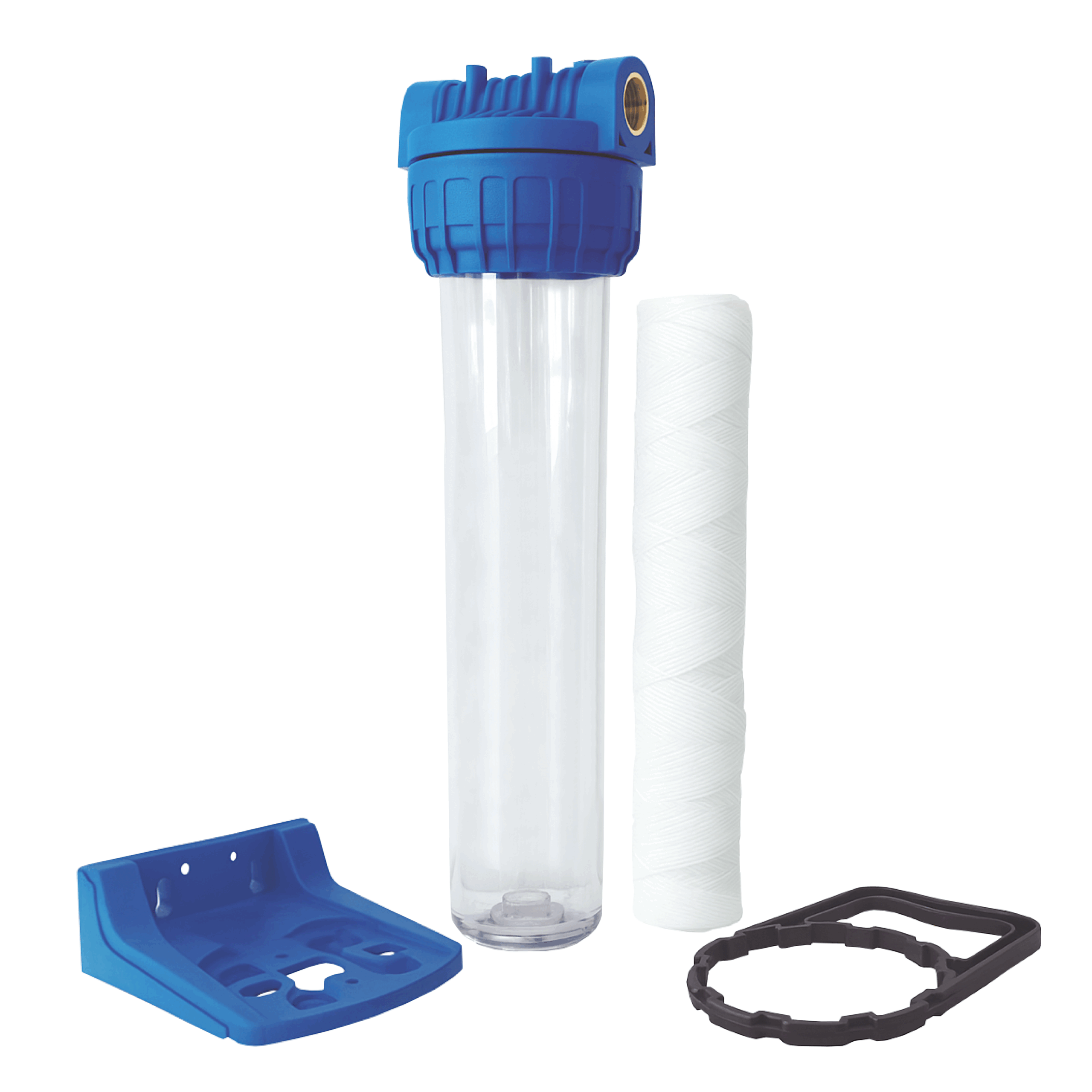 Shurity Kit Filtrazione Completo 3 pezzi 20” IN-OUT 1“ Trasparente