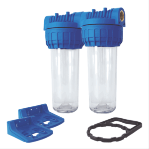 Shurity Kit Doppia Filtrazione 3 pezzi 9”3/4 IN-OUT 3/4“ Trasparente