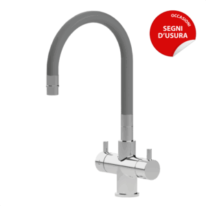 Shurity Snake Rubinetto da cucina Sottofinestra con canna snodabile 5 vie 3/8” Cromo/Grigio – Prodotto con segni d’usura