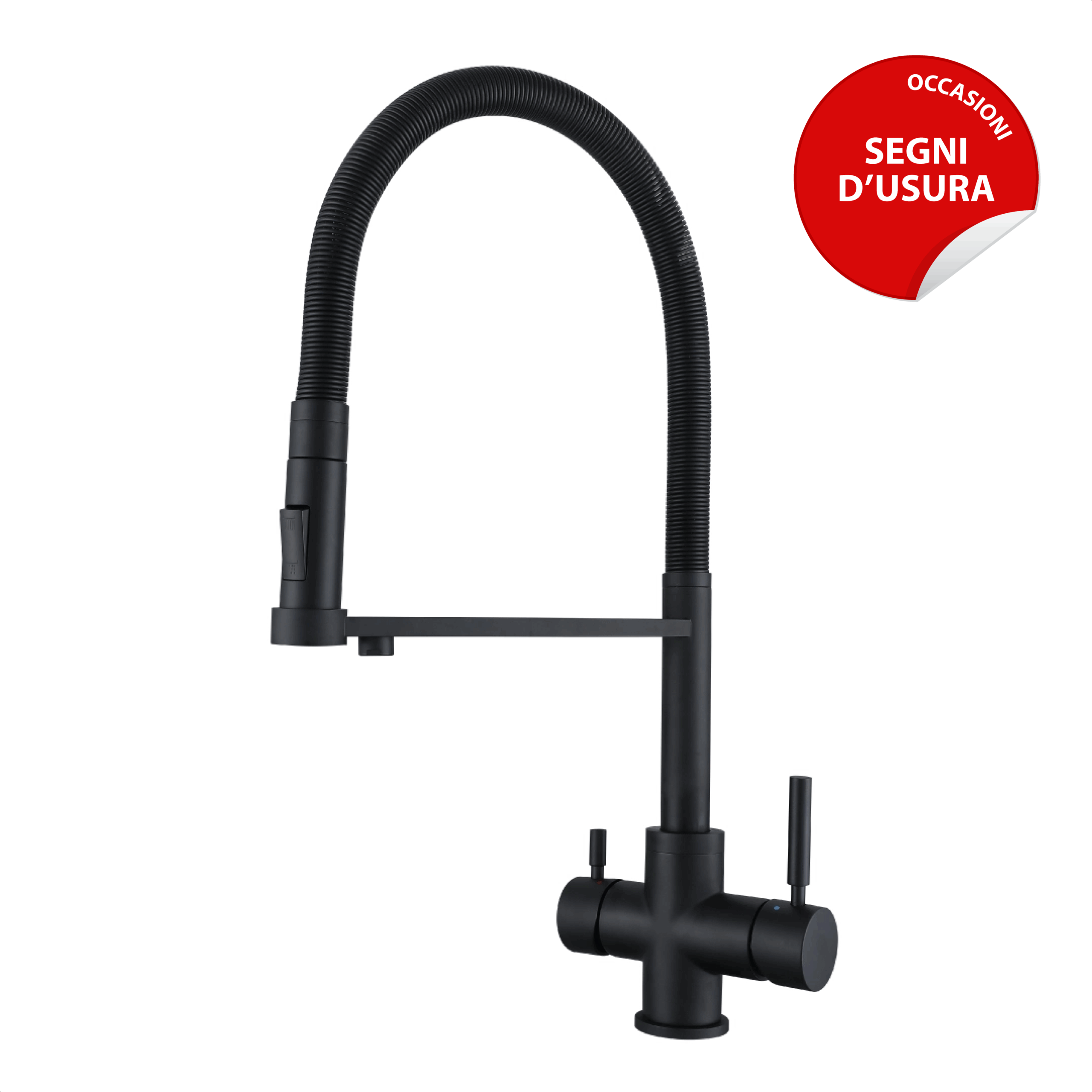 Shurity 560 Rubinetto da cucina con Doccetta 5 vie 3/8” Nero – Prodotto con segni d’usura