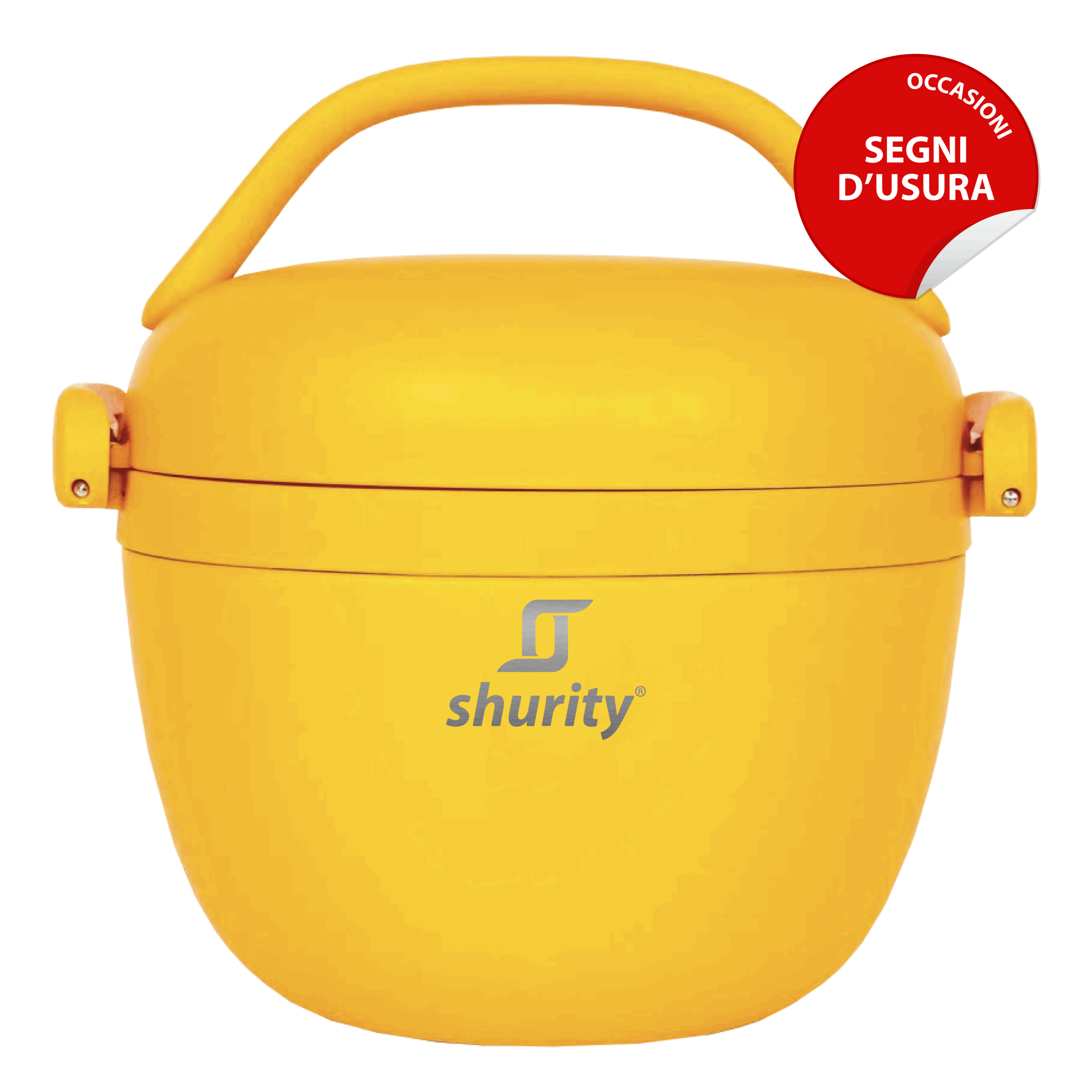Contenitore Termico Porta Pranzo Shurity Runbott Acciaio inox con rivestimento in ceramica 560ml. Mostarda – Prodotto con segni d’usura